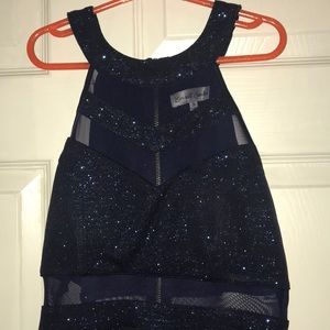 Cute Sparkly Navy Blue Party Dress